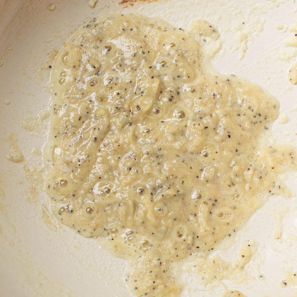 roux in a saucepan