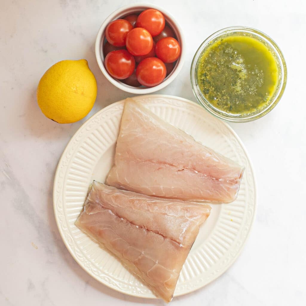 ingredients for pesto crusted snapper recipe