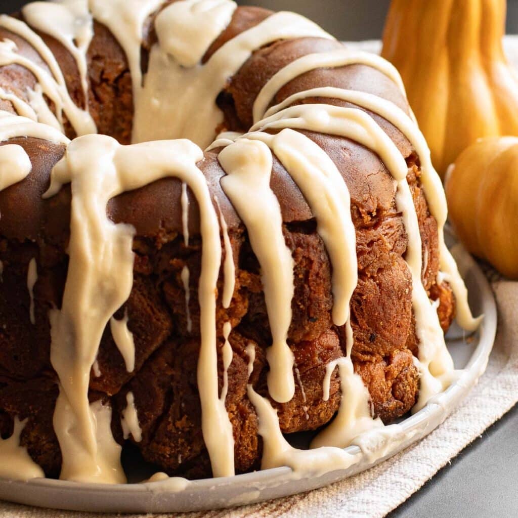 Pumpkin Spice Monkey Bread with Cream Cheese Frosting