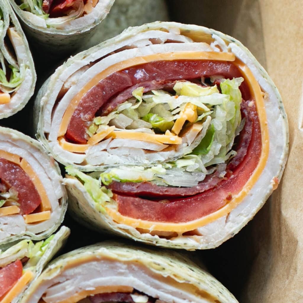 inside view of BLT turkey wrap