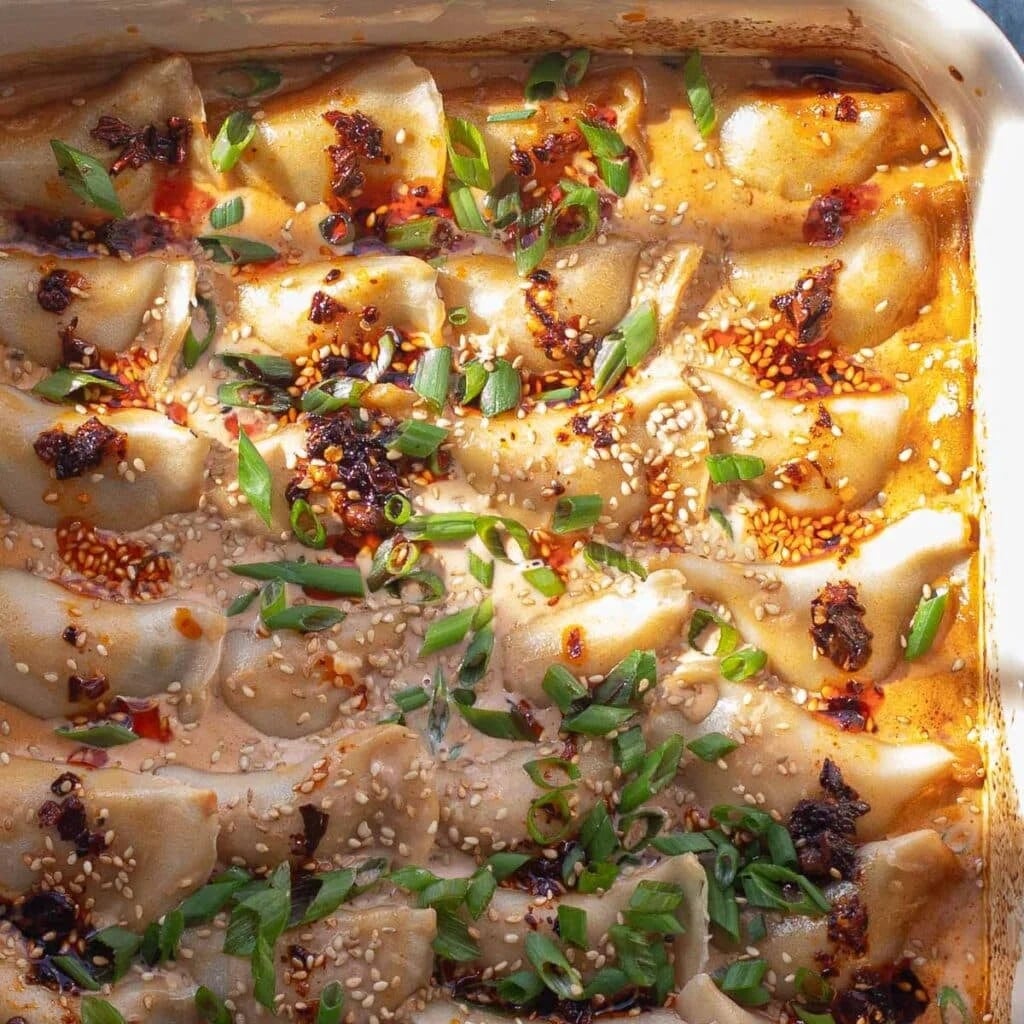 Viral One Pan Dumpling Bake