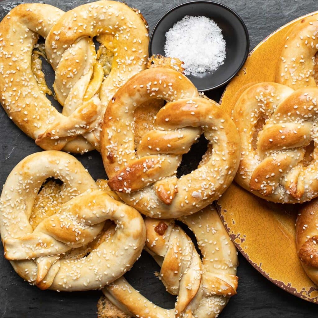 Beer Cheese Stuffed Soft Pretzels