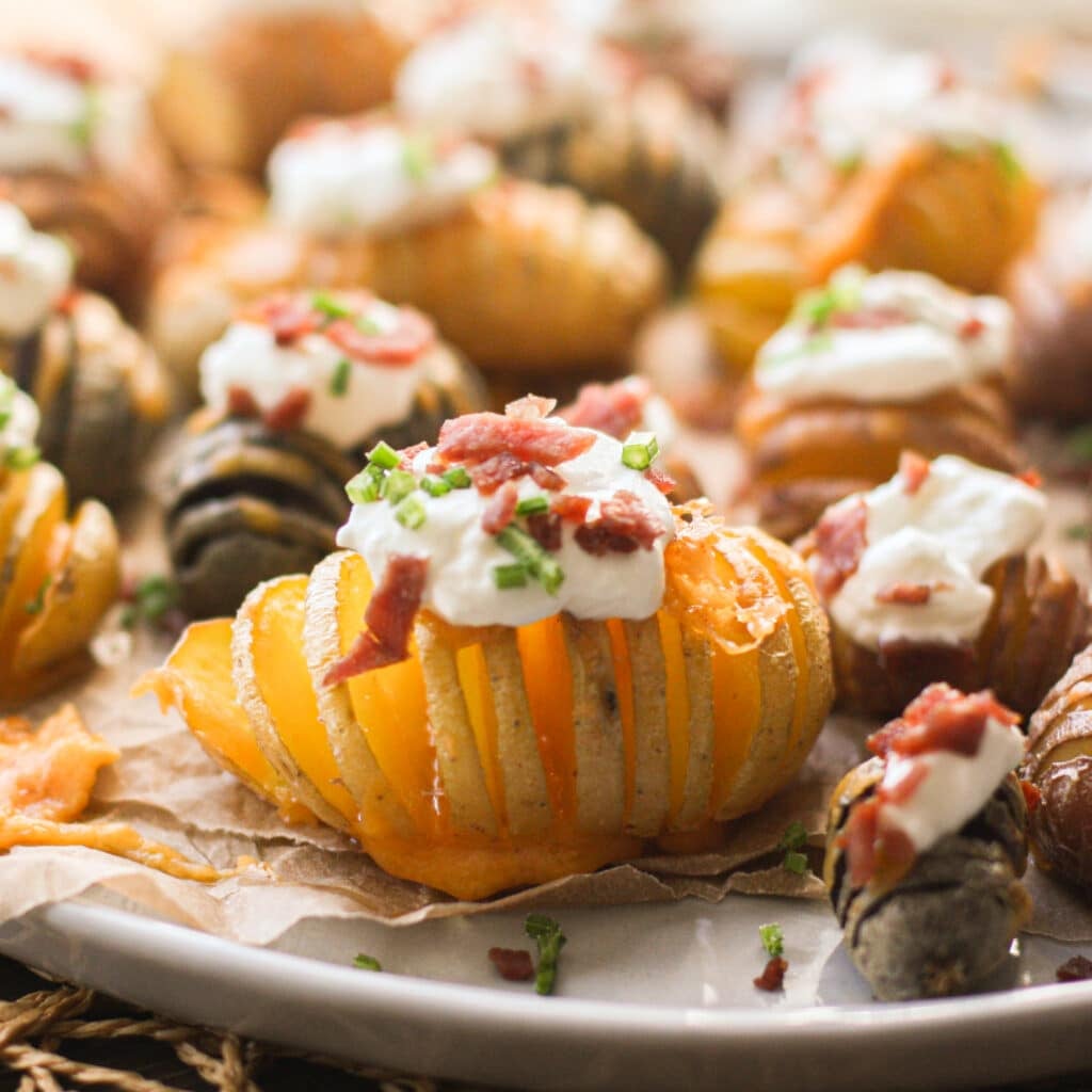 Loaded Mini Hasselback Potatoes