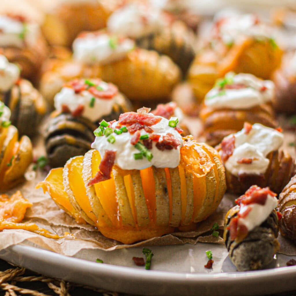 Loaded Mini Hasselback Potatoes