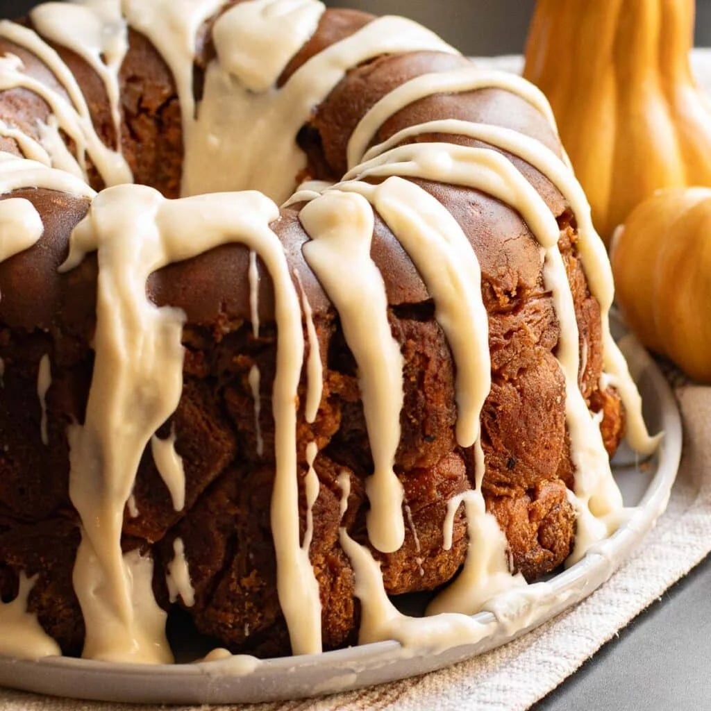 Pumpkin Spice Monkey Bread with Cream Cheese Frosting