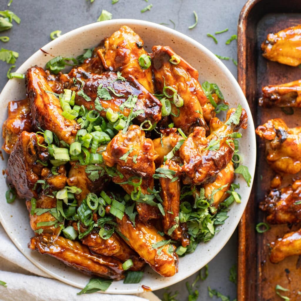 Sticky Sweet Ginger Soy Chicken Wings with Garlic and Honey
