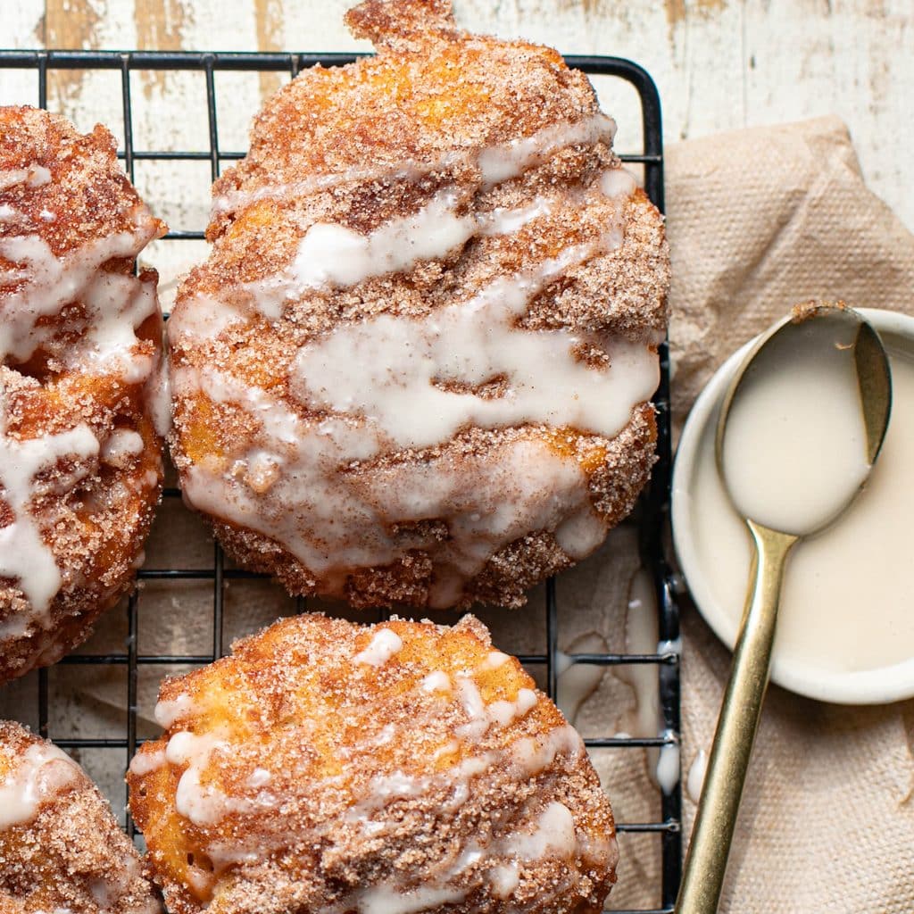 apple fritters with vanilla glaze