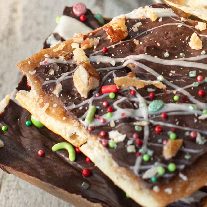 Christmas crack with festive sprinkles