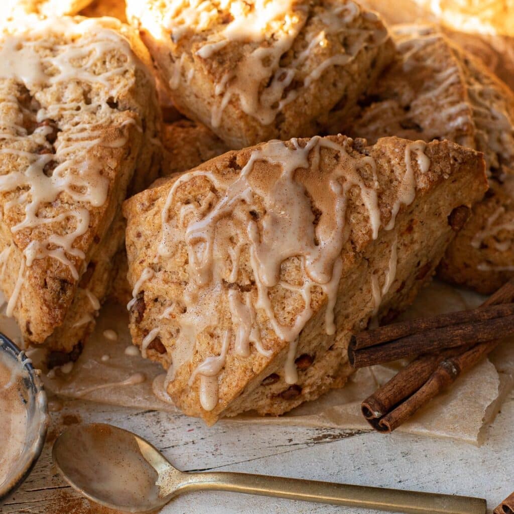 Cinnamon Scones with Maple Glaze