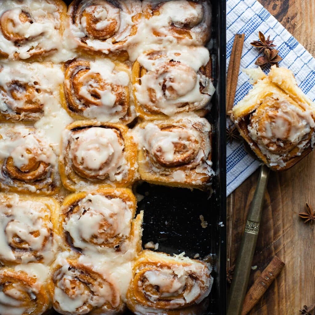 Classic Cinnamon Rolls with Vanilla Frosting