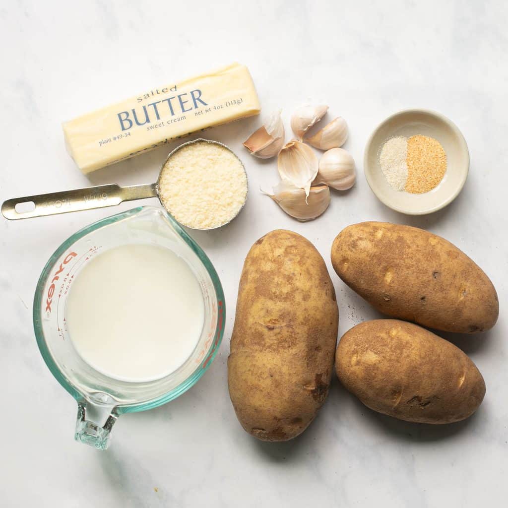 ingredients for garlic mashed potatoes recipe