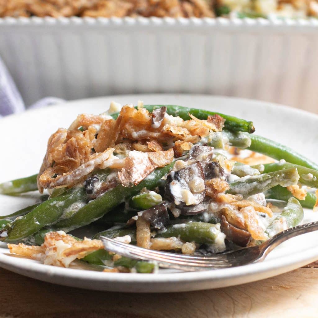 green bean casserole on a plate