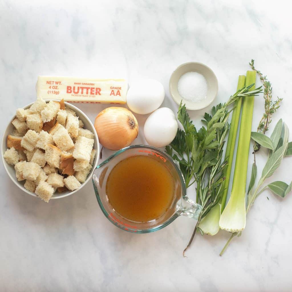ingredients for homemade stuffing recipe