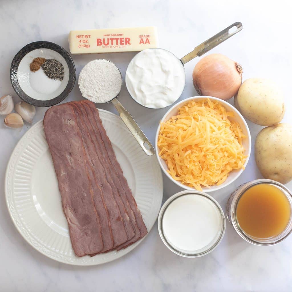 ingredients for loaded potato soup recipe