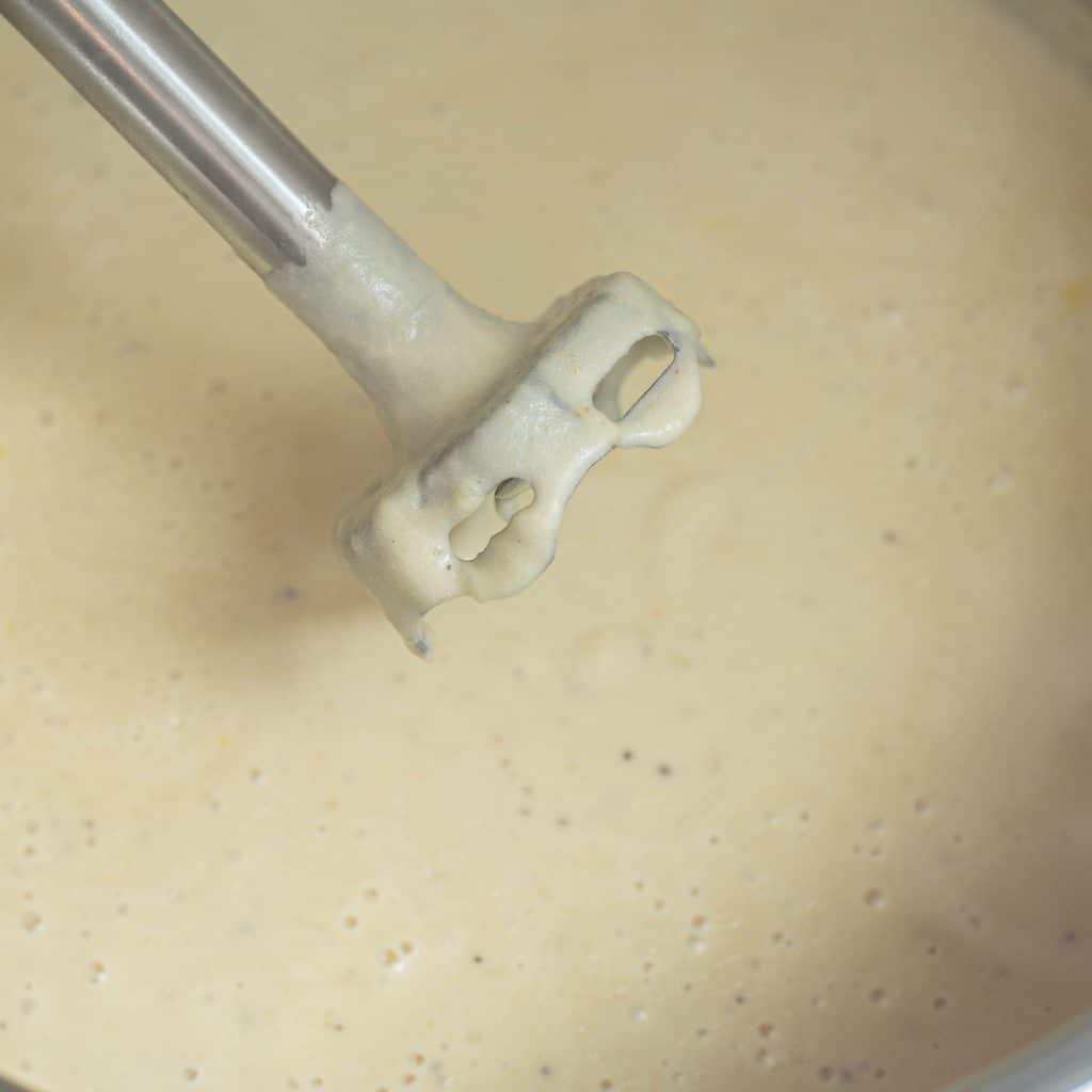 immersion blender in potato soup