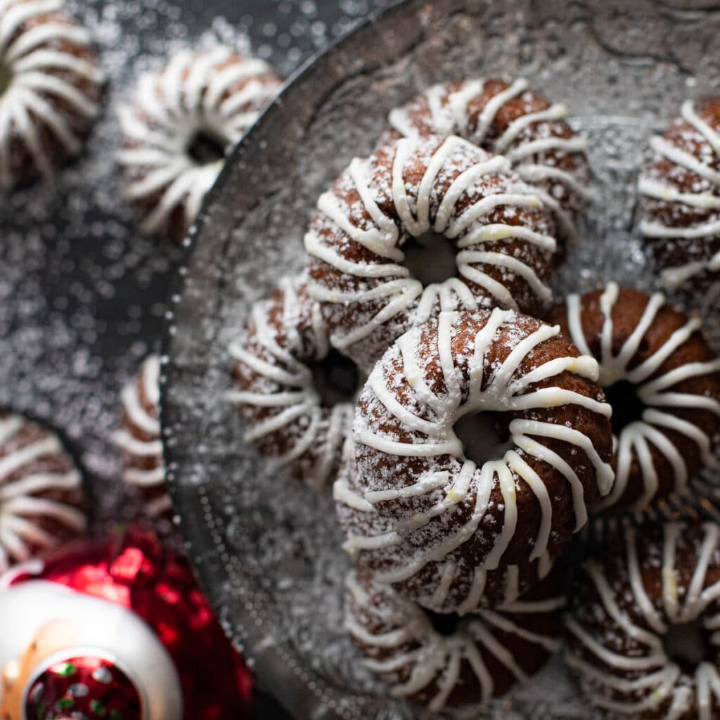 Mini Gingerbread Bundt Cakes