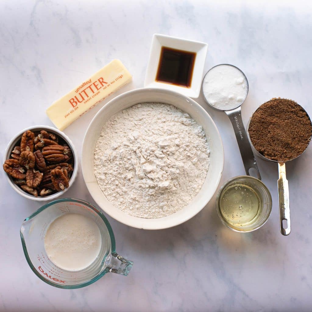 ingredients for pecan pie dessert bars recipe