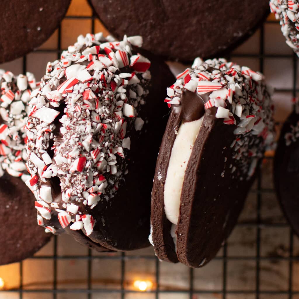 Peppermint Mocha Sandwich Cookies