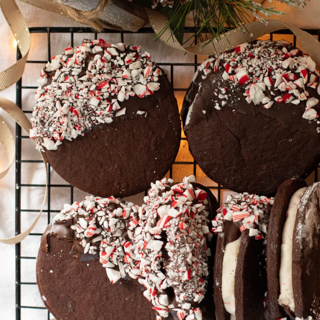 Peppermint Mocha Sandwich Cookies