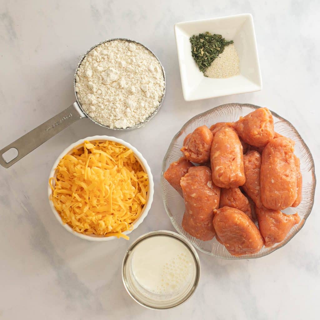 ingredients for Bisquick sausage balls recipe
