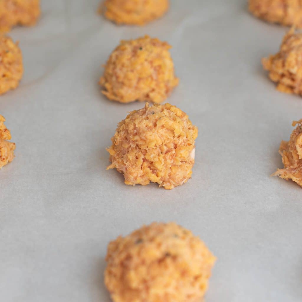 Bisquick sausage balls before baking