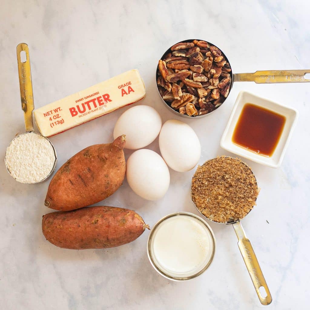 ingredients for sweet potato casserole