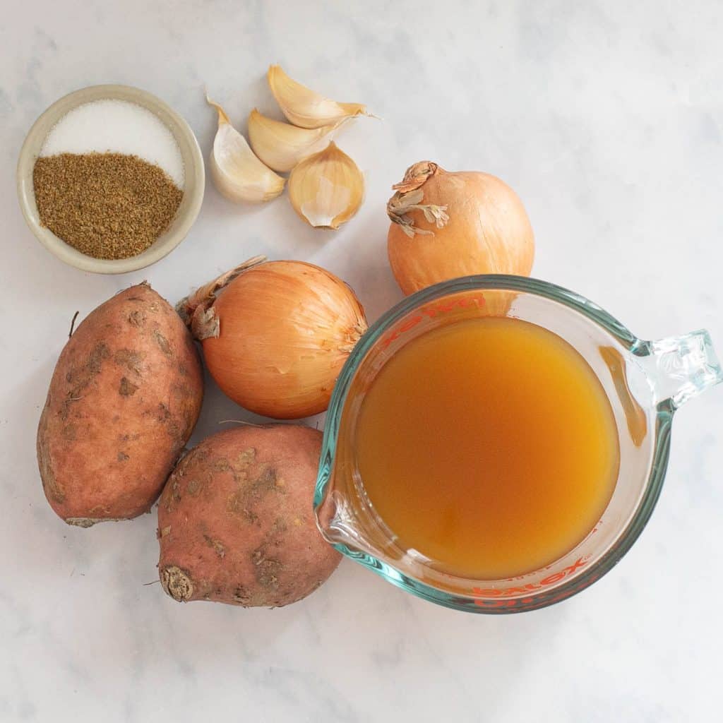 ingredients for sweet potato soup recipe