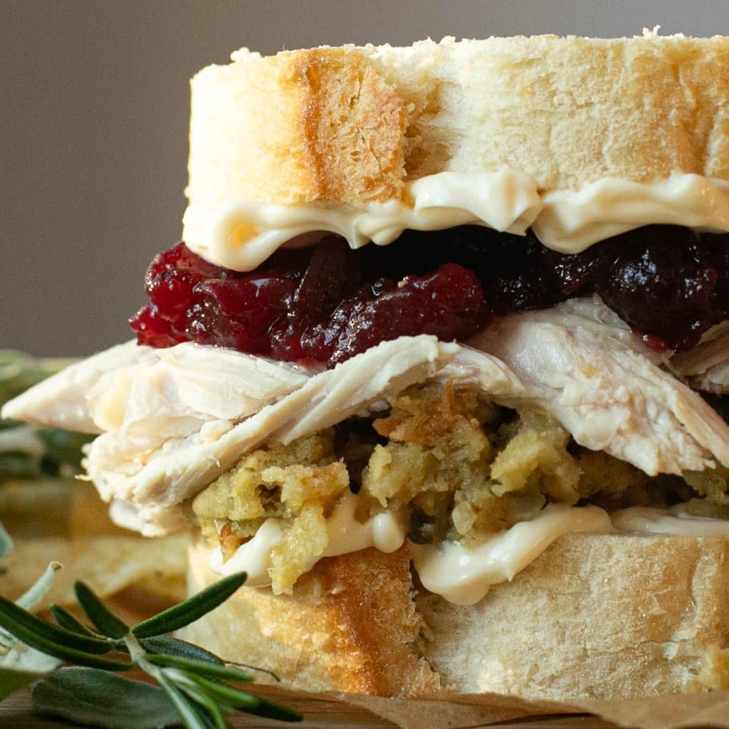 leftover Thanksgiving sandwich